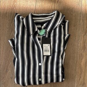 Black and White Striped Men's Shirt